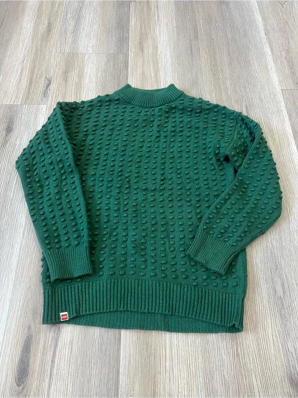 Lego Men's Forest Green Bobble Knit Crewneck Sweater